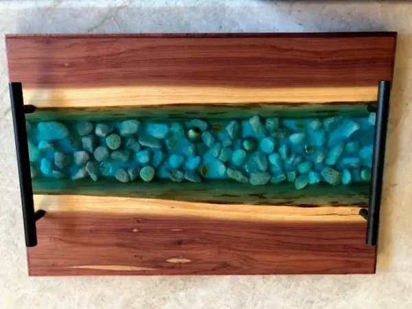 Cedar and Turquoise Epoxy Display Board