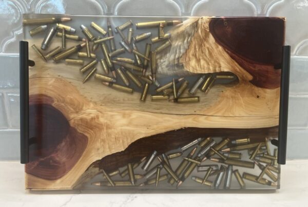 Cedar Display Board with Bullet Shell Inlay