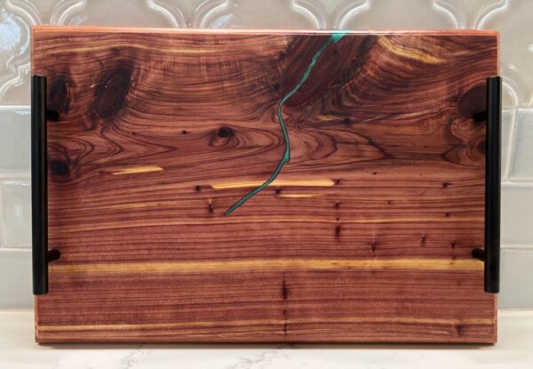 Cedar Display Board with Artistic Epoxy Inlay - Image 3