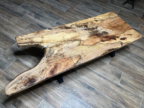 Pecan Live Edge Coffee Table with Routed Edge