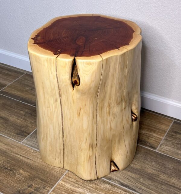 Solid Cedar Wood Stump Stool/Side Table