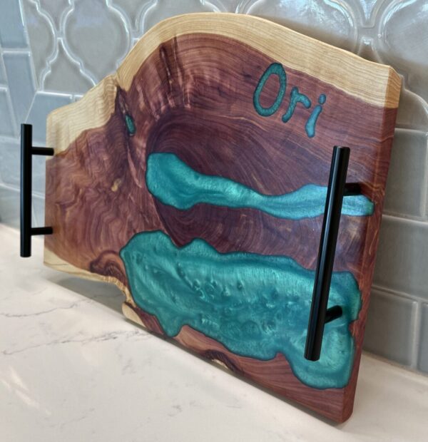 Cedar & Turquoise Epoxy Charcuterie Board - Image 2