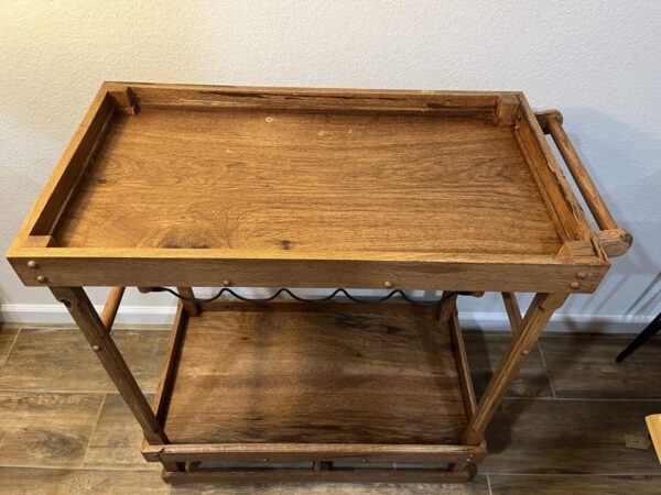 Custom Oak Bar Cart - Image 2