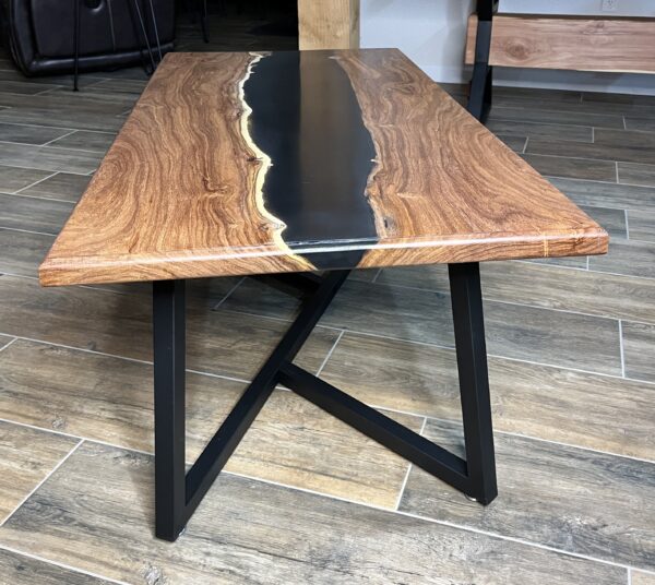 Mesquite Coffee Table with Black Epoxy Center - Image 3