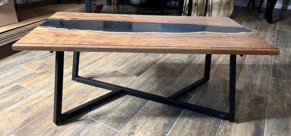 Mesquite Coffee Table with Black Epoxy Center - Image 2